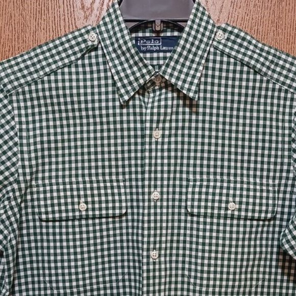 Polo (Ralph Lauren Shirt)-(Green -Plaid)-(Size M)-(Pre-owned)-$30.00 - Picture 3 of 4